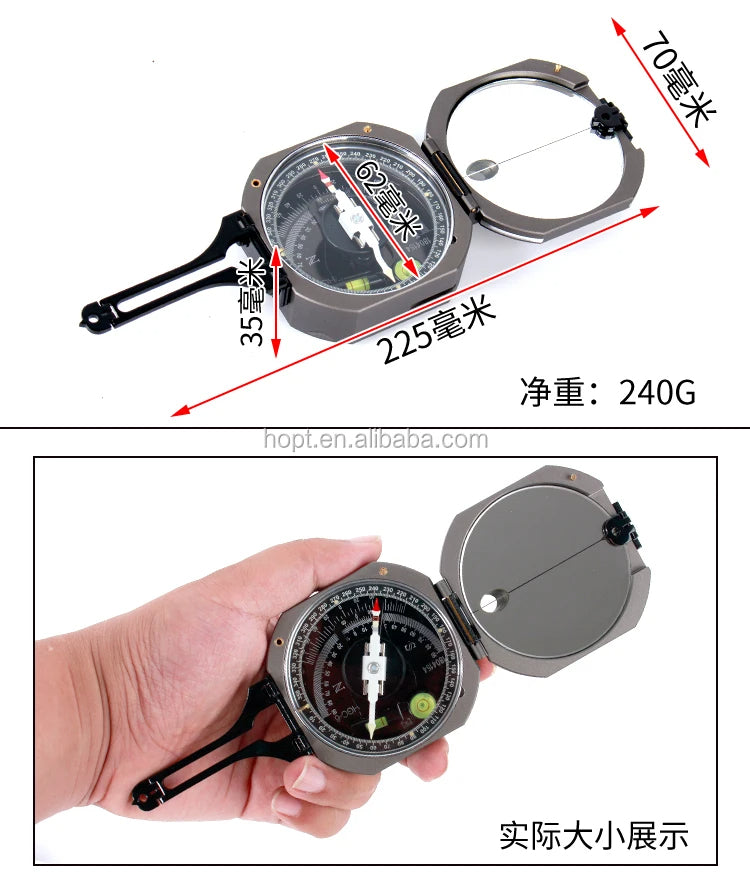 Geology Brunton Type Compass Harbin Factory HGC-6  Aluminium Magnetic Compass  for Surveying Geologist Surveyor